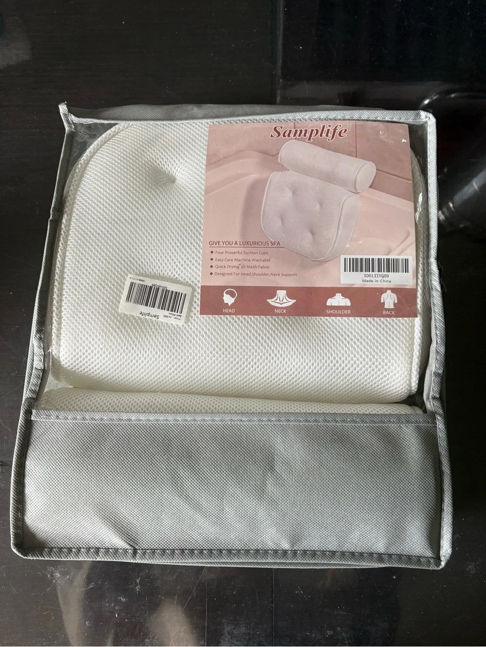 White Samplife Bath Pillow